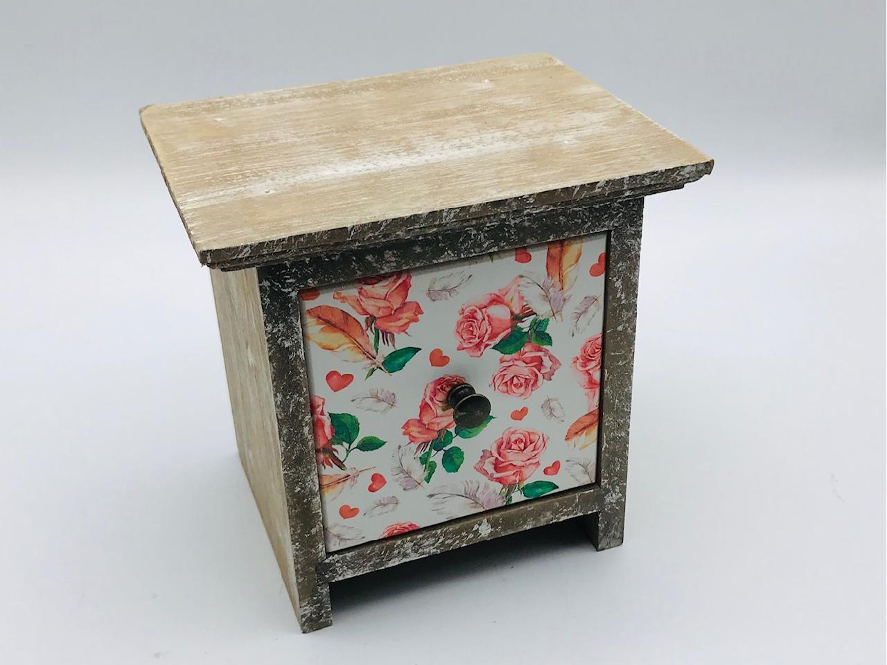 Vintage Single Drawer - Roses & Feathers