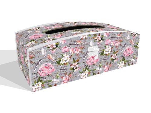 Sparkle Tissue Box Holder - Flowers & Feathers