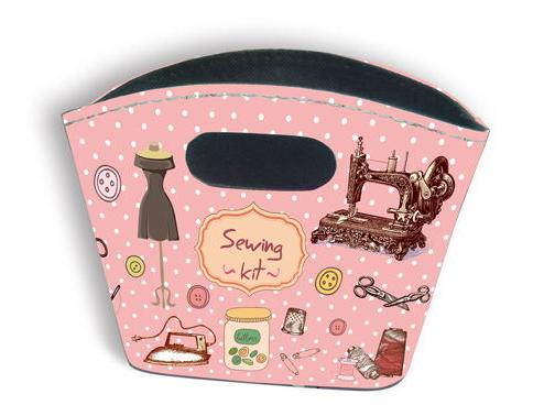 Tidy Bag Large - Sewing Kit Pink Background