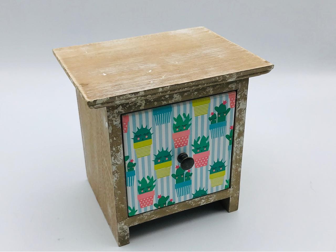 Vintage Single Drawer - Cacti Faces