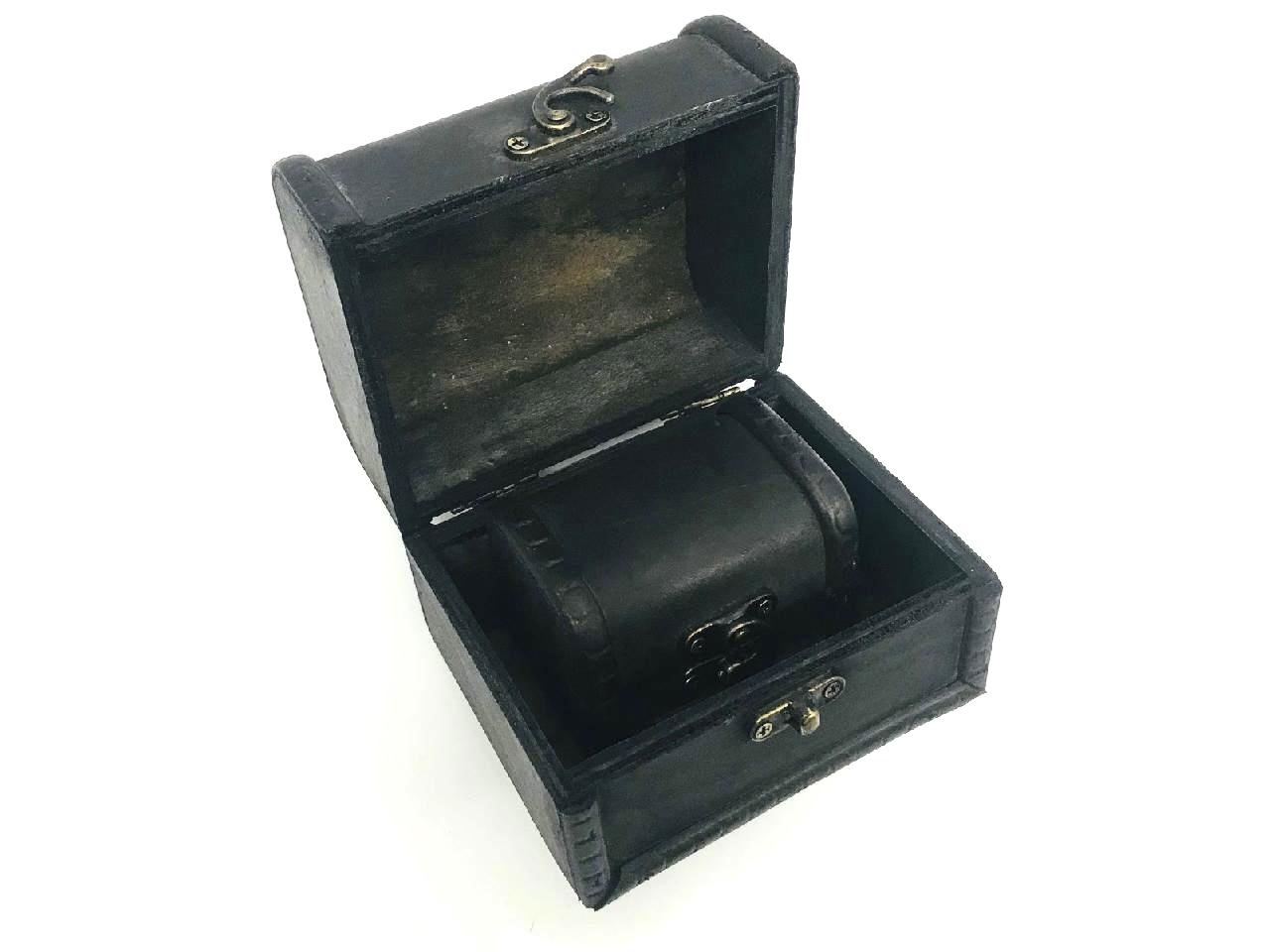 Set of 2 Dark Wooden Boxes